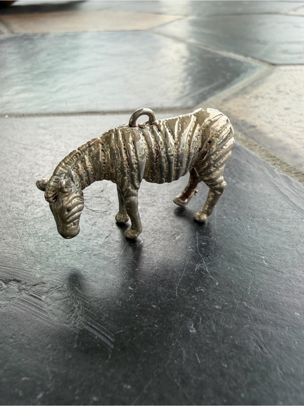Silver Zebra Ornament Pendant - Unbranded